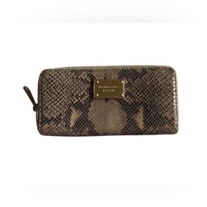 Michael Kors Snake Print Wallet - Brown and Gold